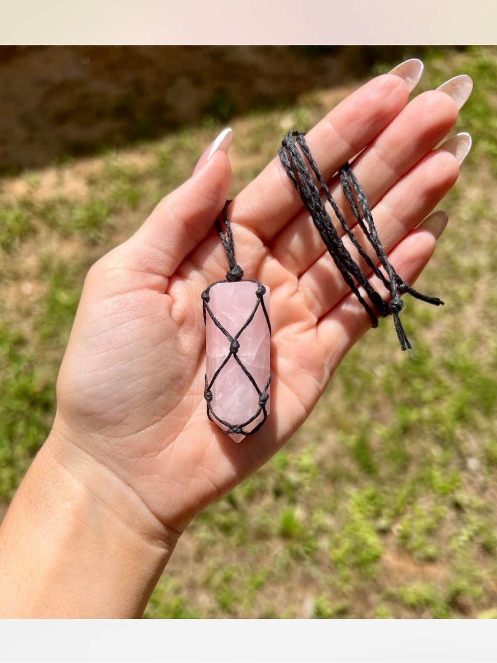 Hand Wrapped Rose Quartz Necklace